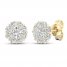 Lab-Created Diamonds by KAY Flower Stud Earrings 1 ct tw Round-Cut 14K Yellow Gold