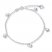 Puffed Heart Anklet Sterling Silver 9" Length