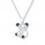 Teddy Bear Necklace 1/20 ct tw Diamonds Sterling Silver