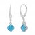 Luminous Cut Blue & White Topaz Drop Earrings Sterling Silver