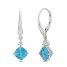 Luminous Cut Blue & White Topaz Drop Earrings Sterling Silver