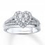 Diamond Bridal Set 1/2 ct tw Round-cut 10K White Gold