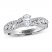 Adrianna Papell Diamond Engagement Ring 5/8 ct tw Oval/Round 14K White Gold