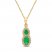 Emerald & Diamond Necklace 1/18 ct tw 10K Yellow Gold 18"