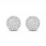 Diamond Halo Stud Earrings 1 ct tw Round-Cut 10K White Gold