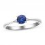 Blue Sapphire & Diamond Accent Ring 10K White Gold