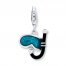 Snorkel Charm Blue/Black Enamel Sterling Silver