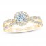 First Light Diamond Engagement Ring 7/8 ct tw Round-cut 14K Yellow Gold