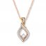 Diamond Necklace 1/4 ct tw Round-cut 10K Two-Tone Gold