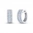 THE LEO Diamond Hoop Earrings 1 ct tw Round-cut 14K White Gold