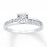 Diamond Promise Ring 1/2 ct tw Round-cut 10K White Gold