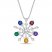 Rainbow Snowflake Necklace Sterling Silver 18"