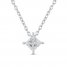 Lab-Created Diamonds by KAY Solitaire Necklace 1/2 ct tw Princess-Cut 14K White Gold 19"