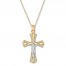 Crucifix Necklace 10K Two-Tone Gold