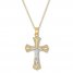 Crucifix Necklace 10K Two-Tone Gold