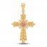 Rose Cross Charm 14K Two-Tone Gold
