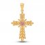 Rose Cross Charm 14K Two-Tone Gold