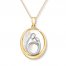 Mother & Child Necklace Mother-of-Pearl 10K Yellow Gold