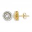 Diamond Circle Earrings 1/2 ct tw Round-cut 10K Yellow Gold