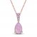 Pink Lab-Created Opal & Pink/White Lab-Created Sapphire Necklace 10K Rose Gold 18"