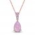 Pink Lab-Created Opal & Pink/White Lab-Created Sapphire Necklace 10K Rose Gold 18"