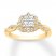 Diamond Engagement Ring 5/8 ct tw Princess/Round 14K Yellow Gold