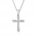 Diamond Cross Necklace 1/10 ct tw Round-cut Sterling Silver