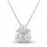 Cultured Pearl & White Lab-Created Sapphire Necklace Sterling Silver 18"