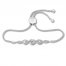 Lab-Created White Sapphire Bolo Bracelet Sterling Silver