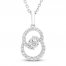 Encircled by Love Diamond Necklace 1/4 ct tw Round-cut Sterling Silver 18"