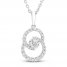 Encircled by Love Diamond Necklace 1/4 ct tw Round-cut Sterling Silver 18"
