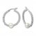 Cultured Pearl & Textured Bead Hoop Earrings Sterling Silver