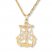 Men's Cross Anchor Necklace 10K Yellow Gold 22" Length