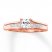 Diamond Engagement Ring 3/4 ct tw Princess-cut 14K Rose Gold