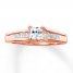 Diamond Engagement Ring 3/4 ct tw Princess-cut 14K Rose Gold