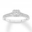 Diamond Engagement Ring 1/2 ct tw Princess/Round 10K White Gold