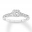 Diamond Engagement Ring 1/2 ct tw Princess/Round 10K White Gold