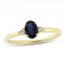 Blue Sapphire & Diamond Ring 1/20 ct tw 10K Yellow Gold