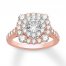 Diamond Engagement Ring 2 ct tw Round-cut 14K Rose Gold