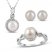 Cultured Pearl & White Lab-Created Sapphire Boxed Set Sterling Silver