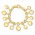 Dangling Bead Bracelet Bronze/14K Yellow Gold-Plated 7.5"