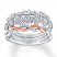 Diamond Ring Set 1/20 ct tw Sterling Silver/10K Rose Gold