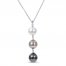 Cultured Pearl Ombre Necklace Sterling Silver 20"