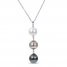 Cultured Pearl Ombre Necklace Sterling Silver 20"