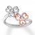 Diamond Floral Ring 1/5 ct tw Sterling Silver/10K Rose Gold