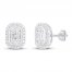 Diamond Earrings 1/3 ct tw Round/Baguette 10K White Gold