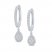 Diamond Pear Huggie Earrings 1/3 ct tw Round-cut 10K White Gold