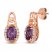 Le Vian Amethyst Earrings 1/6 ct tw Diamonds 14K Strawberry Gold