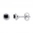 Diamond Earrings 1/2 ct tw Black/White Sterling Silver