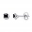 Diamond Earrings 1/2 ct tw Black/White Sterling Silver